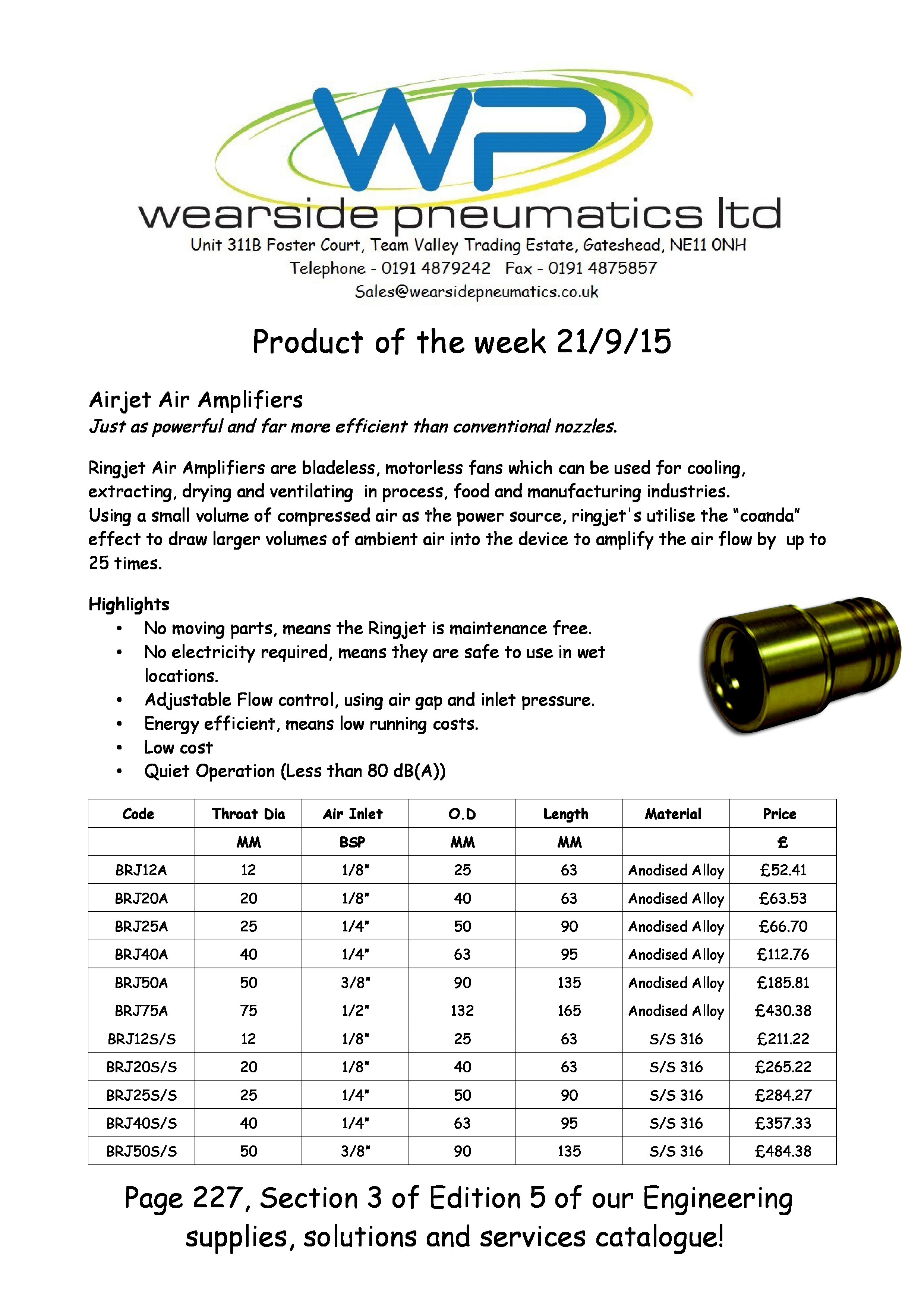 Product of the week! – Air Jet Air Amplifiers – 21/9/15