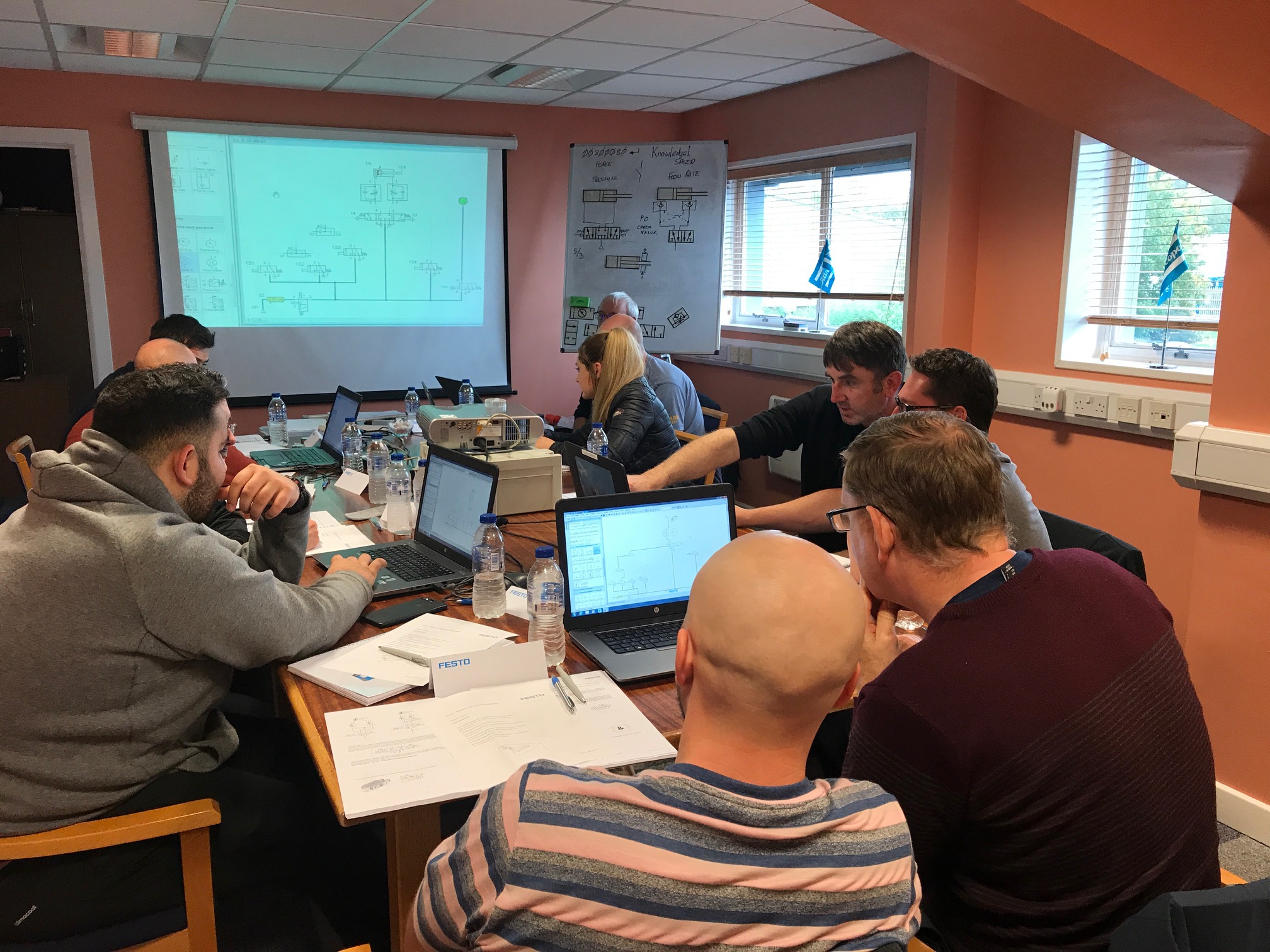 Theoretical learning during the Fundamentals in Pneumatics course staged in October 2017